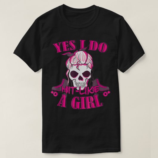 Ja, ik doe het als een Girl Roller Derby Inline Sp T-shirt (Design voorkant)