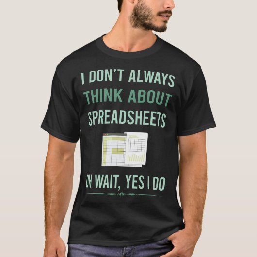 Ja, ik doe spreadsheets t-shirt (Voorkant)