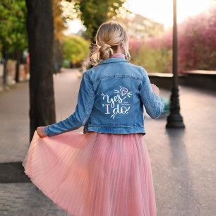"Ja, ik doe" Toekomstige mevrouw Persoonlijke brui Denim Jacket