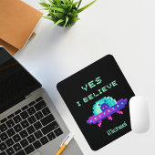 Ja ik geloof Alien Flying UFO Ruimteschip Pixel Ar Muismat