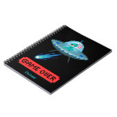 Ja ik geloof Alien Flying UFO Ruimteschip Pixel Ar Notitieboek (Linkerzijde)