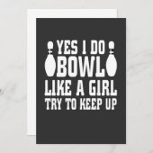 Ja, ik gooi als een meisje, probeer bij te blijven kaart (Voorkant / Achterkant)