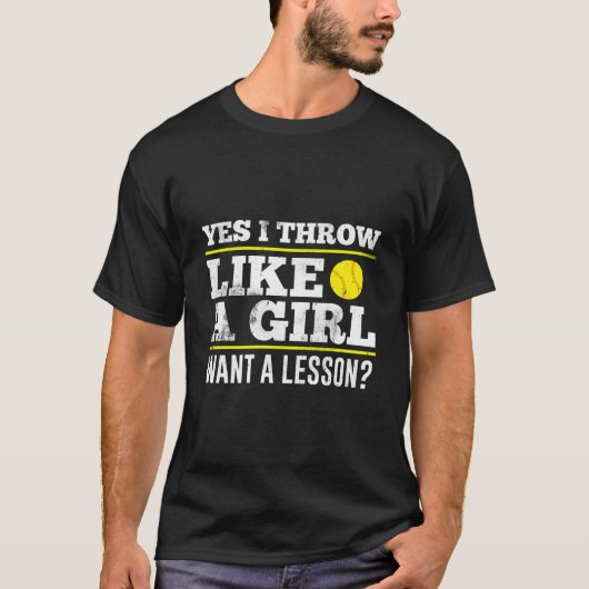 Ja, ik gooi als ik een les wil t-shirt (Voorkant)