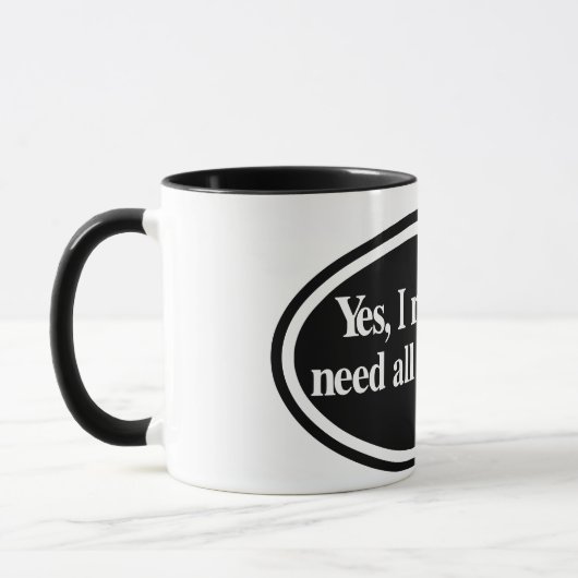 "Ja ik heb al het garen nodig" Mok (Links)