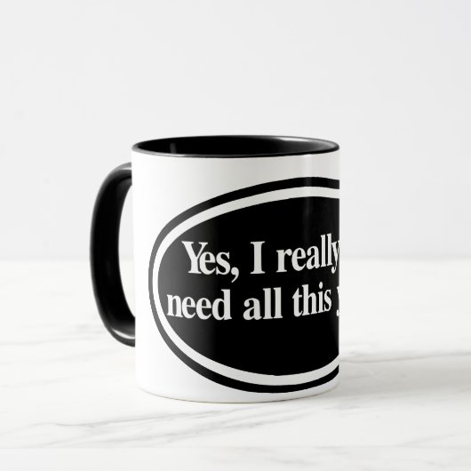 "Ja ik heb al het garen nodig" Mok (Voorkant links)