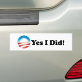 Ja, ik heb Bumpersticker gedaan (Op auto)