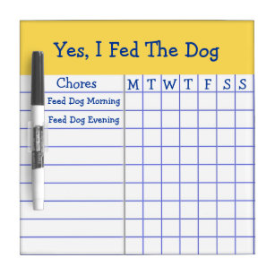 Ja, ik heb de Kinder hond wekelijks de checklist S Whiteboard