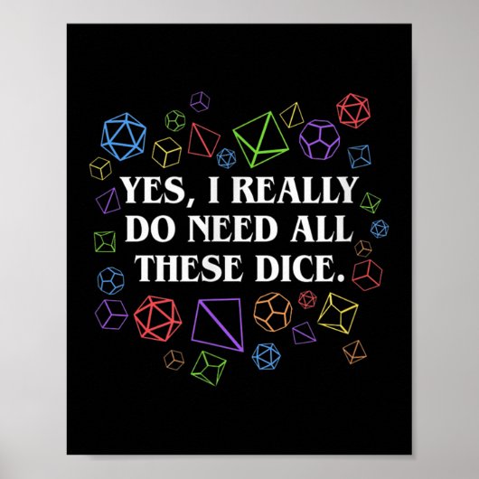 Ja, ik heb echt al deze dobbelstenen tafelblad nod poster (Voorkant)