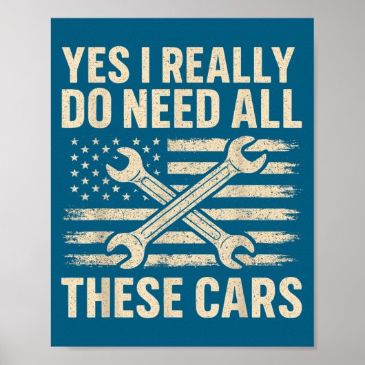 Ja, ik heb echt al deze grappige auto-man-garage n poster (Voorkant)