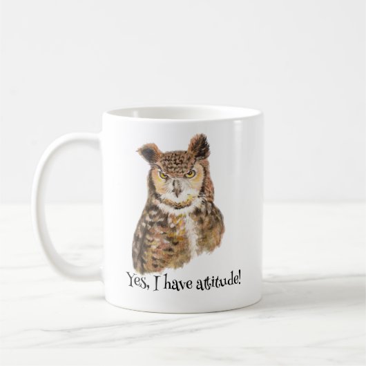 "Ja, ik heb een houding!" Quote Art for Owl Lovers Koffiemok (Links)