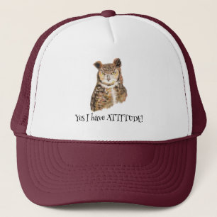 "Ja, ik heb een houding!" Quote Art for Owl Lovers Trucker Pet
