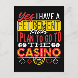 Ja, ik heb een pensioenplan Casino Grappige gokker Briefkaart