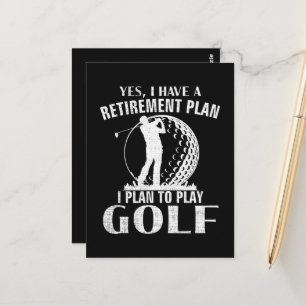 Ja, ik heb een pensioenplan Golf Grappige Golfer Briefkaart
