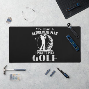 Ja, ik heb een pensioenplan Golf Grappige Golfer Bureaumat
