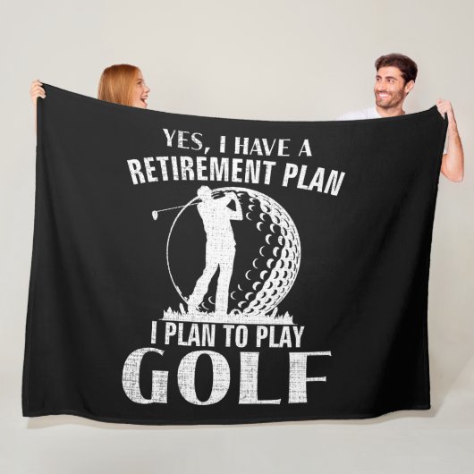 Ja, ik heb een pensioenplan Golf Grappige Golfer Fleece Deken (In situ)
