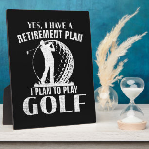 Ja, ik heb een pensioenplan Golf Grappige Golfer Fotoplaat