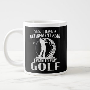 Ja, ik heb een pensioenplan Golf Grappige Golfer Grote Koffiekop