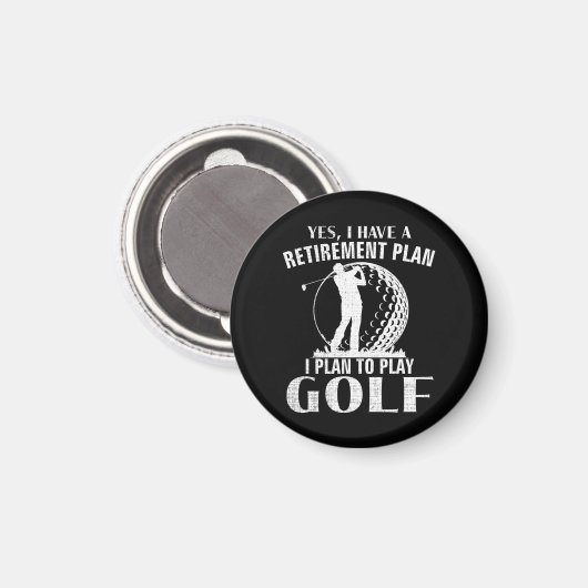 Ja, ik heb een pensioenplan Golf Grappige Golfer Magneet (Voorkant / Achterkant)