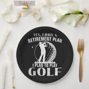 Ja, ik heb een pensioenplan Golf Grappige Golfer Papieren Bordje