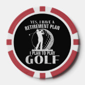 Ja, ik heb een pensioenplan Golf Grappige Golfer Poker Chips (Voorkant)