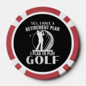 Ja, ik heb een pensioenplan Golf Grappige Golfer Poker Chips (Achterkant)
