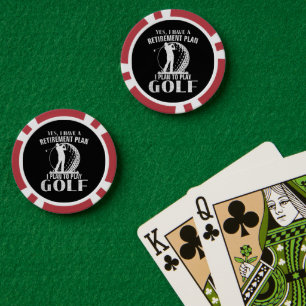 Ja, ik heb een pensioenplan Golf Grappige Golfer Poker Chips