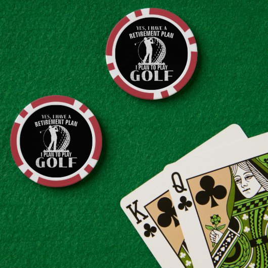 Ja, ik heb een pensioenplan Golf Grappige Golfer Poker Chips (Pokertafel (Dubbel))