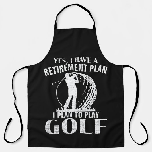 Ja, ik heb een pensioenplan Golf Grappige Golfer Schort (Voorkant)