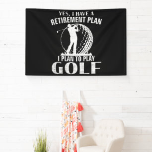 Ja, ik heb een pensioenplan Golf Grappige Golfer Spandoek