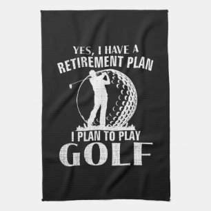 Ja, ik heb een pensioenplan Golf Grappige Golfer Theedoek