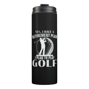Ja, ik heb een pensioenplan Golf Grappige Golfer Thermosbeker