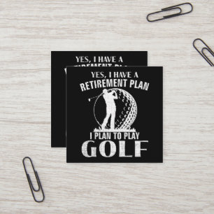Ja Ik Heb Een Pensioenplan Golf Grappige Golfer Vierkante Visitekaartje