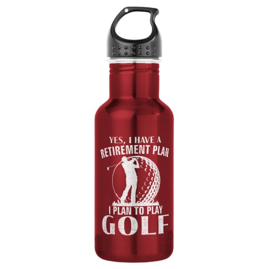 Ja, ik heb een pensioenplan Golf Grappige Golfer Waterfles (Voorkant)