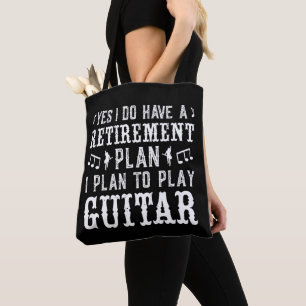 Ja, ik heb een pensioenplan grappige gitaarliefheb tote bag