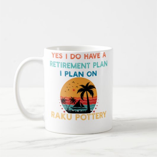 Ja, ik heb een pensioenplan Raku-aardewerk mannen Koffiemok (Links)