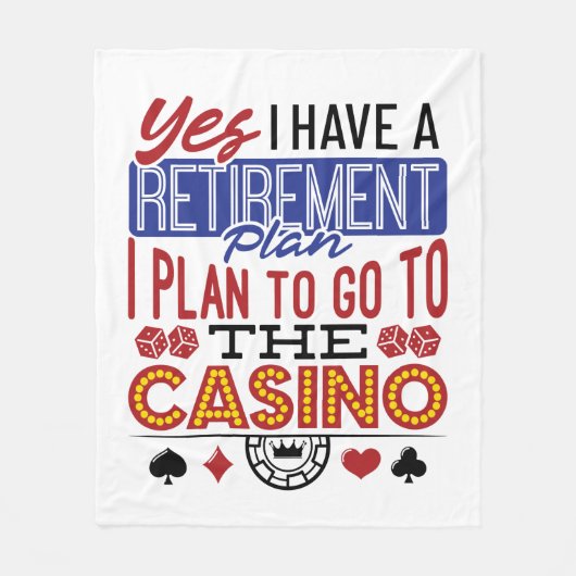 Ja, ik heb een pensioenplan voor Casino Gambler Fleece Deken (Voorkant)