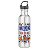 Ja, ik heb een pensioenplan voor Casino Gambler Waterfles (Voorkant)