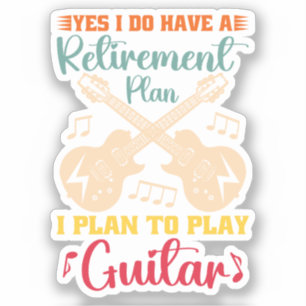 Ja, ik heb wel een pensioenplan Funny Gitaar Liefh Sticker