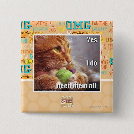 Ja, ik heb ze allemaal nodig vierkante button 5,1 cm (Voorkant)