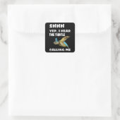 Ja, ik hoor de schildpad die me Shirt grappig noem Vierkante Sticker (Tas)