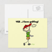 JA Ik hou van Golf Tshirts en Gifts Briefkaart (Voorkant / Achterkant)