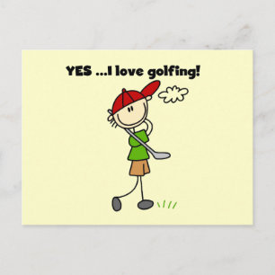 JA Ik hou van Golf Tshirts en Gifts Briefkaart