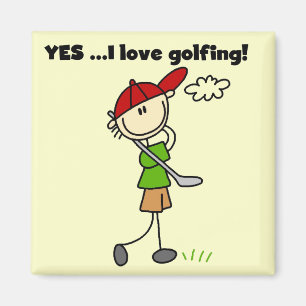 JA Ik hou van Golf Tshirts en Gifts Magneet