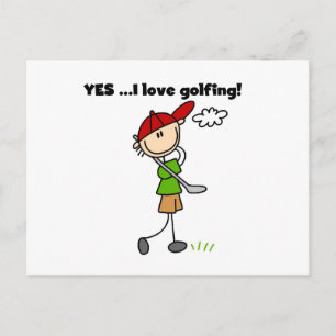 Ja ik hou van golfen briefkaart