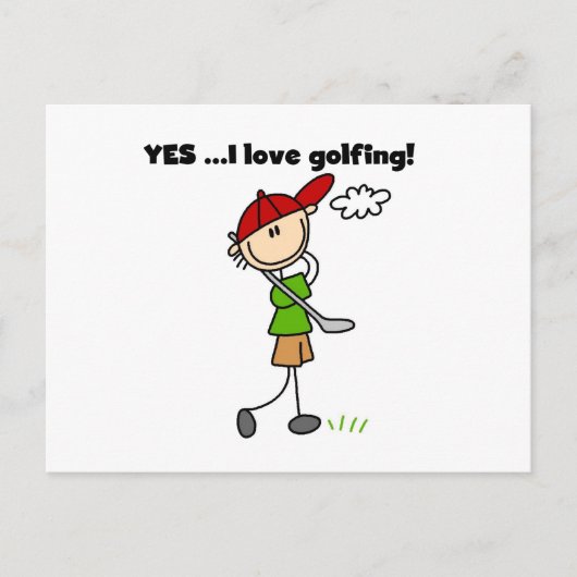 Ja ik hou van golfen briefkaart (Voorkant)