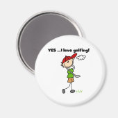 JA, ik hou van golfen Magneet (Voorkant / Achterkant)