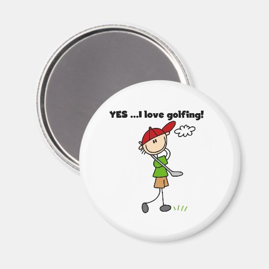 JA, ik hou van golfen Magneet (Voorkant / Achterkant)