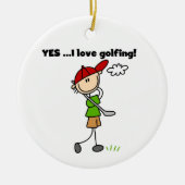 Ja, ik hou van Golfing Keramisch Ornament (Voorkant)
