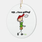 Ja, ik hou van Golfing Keramisch Ornament (Links)