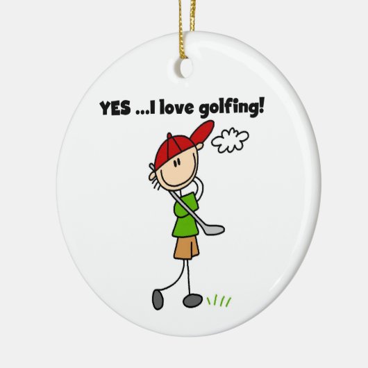 Ja, ik hou van Golfing Keramisch Ornament (Links)